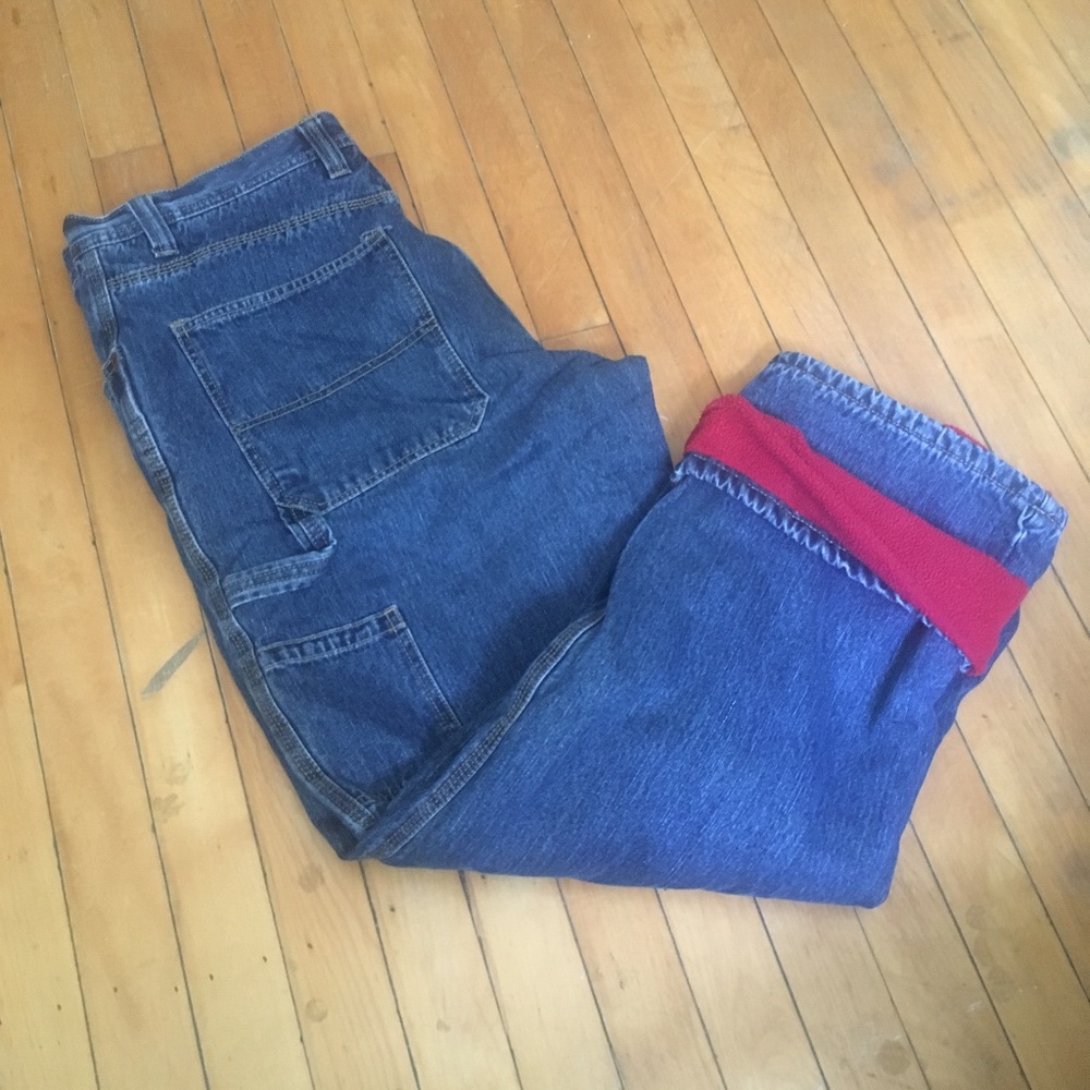 CARPENTER  WORK JEANS FLANNEL LINED 34/32